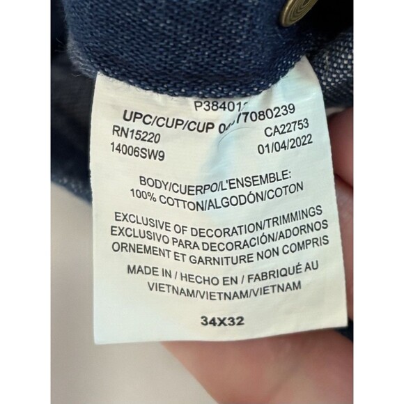 LIBERTY Stonewashed Bib Overalls Jeans 34x32 Denim Carpenter Farm Utility Work - Picture 3 of 16